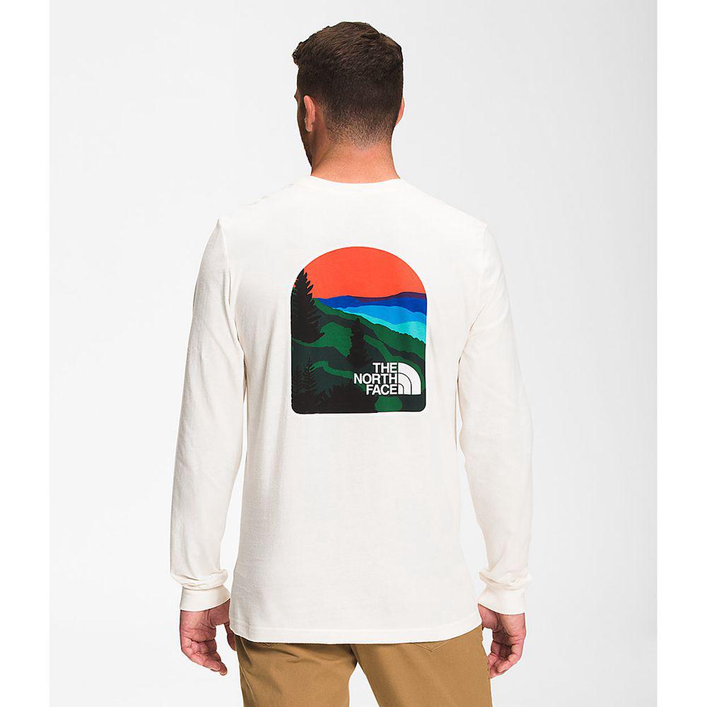 The North Face Long Sleeve Parks Ανδρικα Μπλούζα Με Μακρύ Μανίκι - Ασπρα (DWUG47695)